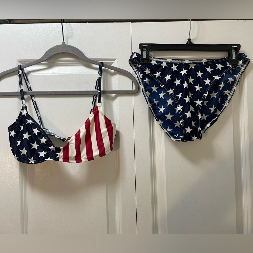 Classic Tommy Hilfiger Junior Stars and Stripes Bikini Top Med, Bottom Large